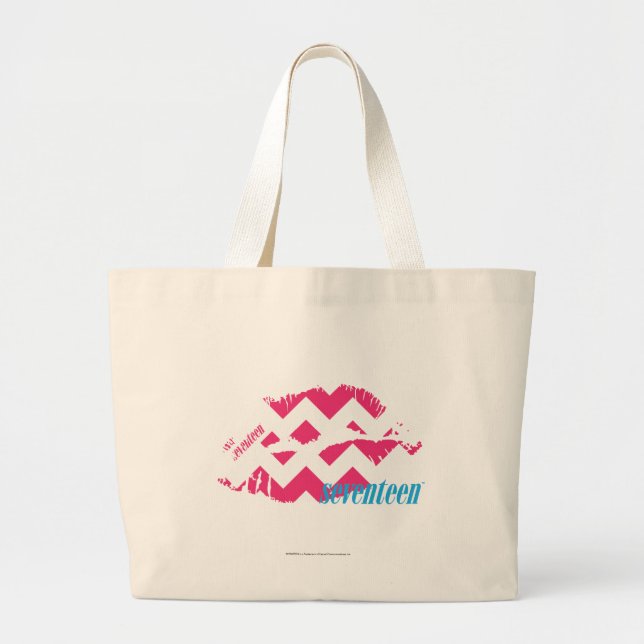 Bolsa Tote Grande Magenta do ziguezague (Frente)