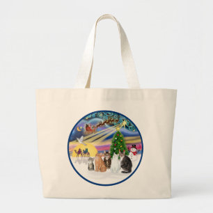 Bolsa Tote Grande Magia de Natal (R) - Cinco gatos (AmSH)