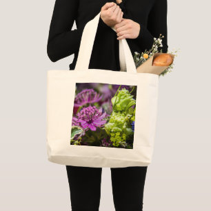 Bolsa Tote Grande Magia requintada de flores #1 grande saco de tote
