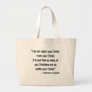 Bolsa Tote Grande Mahatma Gandhi sobre Cristãos