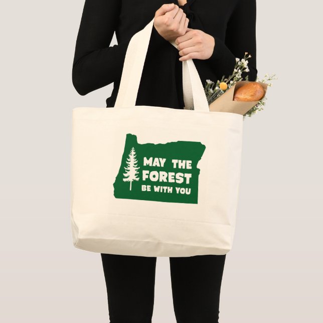 Bolsa Tote Grande Maio a floresta seja com você Oregon (Frente (produto))