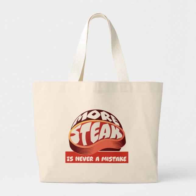 Bolsa Tote Grande Mais bife nunca é um erro (Frente)