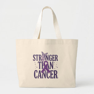 Bolsa Tote Grande Mais Forte que o Câncer Inspirador
