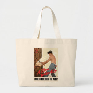 Bolsa Tote Grande Mais madeira serrada para o exército