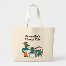 Bolsa Tote Grande Maisy e Amigos Aproveitem a Biblioteca