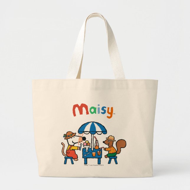 Bolsa Tote Grande Maisy e Cyril Snacktime na praia (Frente)