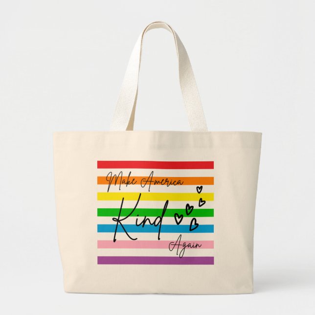 Bolsa Tote Grande Make America Kind Again  (Frente)