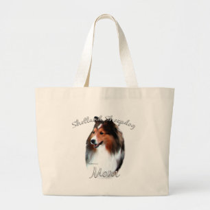 Bolsa Tote Grande Mamã 2 do Sheepdog de Shetland (sable)