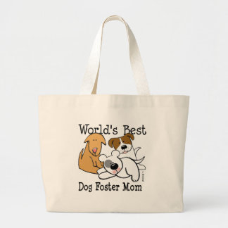 Bolsa Tote Grande Mamã adoptiva do melhor cão do mundo
