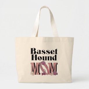 Bolsa Tote Grande MAMÃ de Basset Hound