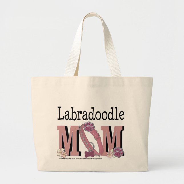 Bolsa Tote Grande MAMÃ de LabraDoodle (Frente)
