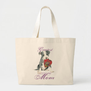 Bolsa Tote Grande Mamã do coração do pitbull