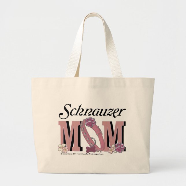 Bolsa Tote Grande MAMÃ do Schnauzer (Frente)