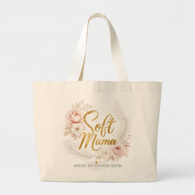 Bolsa Tote Grande Mama Macia: Maternidade com Maciez e Beleza (Frente)