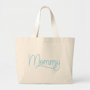 Bolsa Tote Grande Mamãe de Bebê Blue Monoline