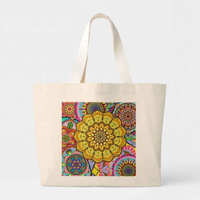 Bolsa Tote Grande Mandala stlye (Frente)