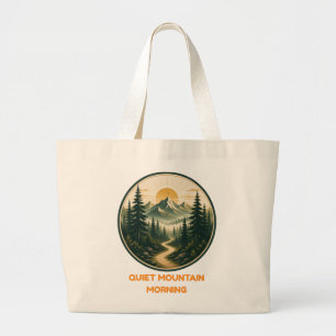 Bolsa Tote Grande Manhã Silenciosa na Montanha Floresta Vintage ao
