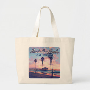 Bolsa Tote Grande Manhattan Beach California Los Angeles Retro