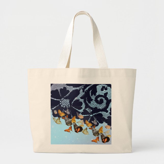 BOLSA TOTE GRANDE MANTEIRAS DE LACE ANTIQUAS NO SACO DE TOTE DE ALTU (Frente)