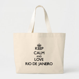 Bolsa Tote Grande Mantenha a calma e ame Rio de Janeiro