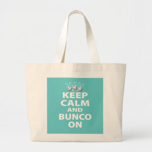 Bolsa Tote Grande Mantenha a calma e o Bunco no design