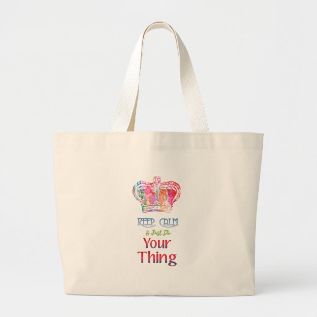 Bolsa Tote Grande Mantenha a Calma Faça a Sua Parte (Frente)