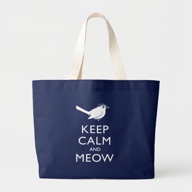 Bolsa Tote Grande Mantenha calma e meia (Frente)