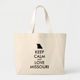 Bolsa Tote Grande MANTER CALM e AMAR MISSOURI personalizáveis