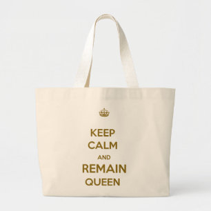 Bolsa Tote Grande Manter Calmo Restante Estilo Rainha 1