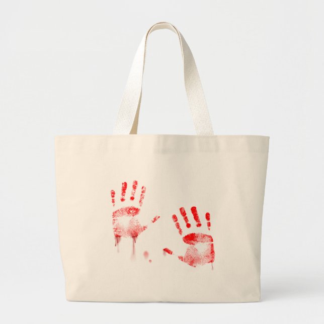 Bolsa Tote Grande Mãos sangrentas (Frente)