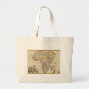 Bolsa Tote Grande Mapa 1725 de África do vintage