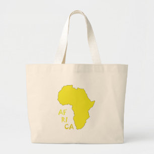 Bolsa Tote Grande Mapa Africano Amarelo Funky