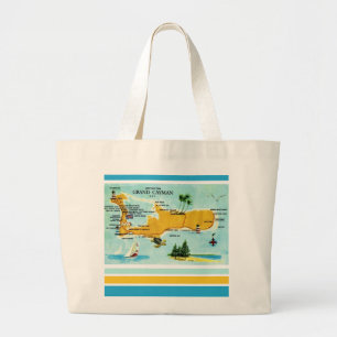 Bolsa Tote Grande Mapa Antigo das Ilhas Cayman