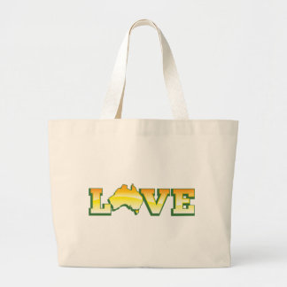 Bolsa Tote Grande Mapa australiano do coração do amor de Austrália