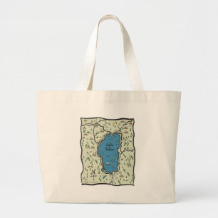Bolsa Tote Grande Mapa completo da área de Lake Tahoe