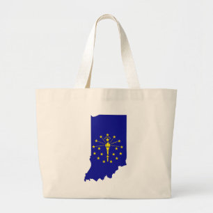 Bolsa Tote Grande Mapa da bandeira de Indiana