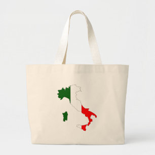 Bolsa Tote Grande Mapa da bandeira de Italia