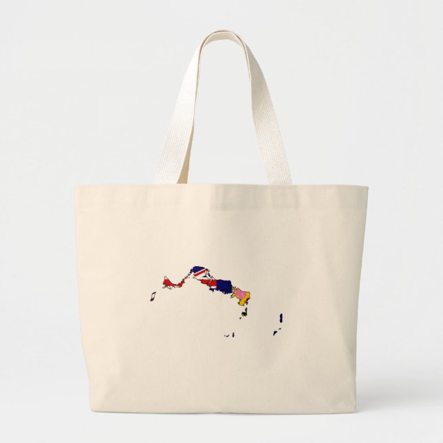 Bolsa Tote Grande Mapa da bandeira dos turcos e do Caicos (Frente)