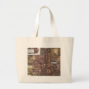 Bolsa Tote Grande Mapa da cidade de réplica de Haia 1649