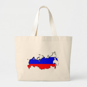Bolsa Tote Grande Mapa da Rússia