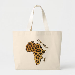 Bolsa Tote Grande Mapa de África Tote Bag, visto pelo leopardo
