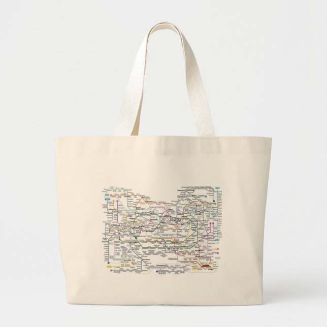 Bolsa Tote Grande Mapa do metro de Seoul (Frente)