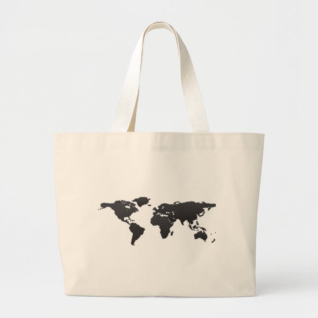 Bolsa Tote Grande Mapa do mundo (Frente)