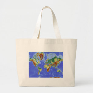 Bolsa Tote Grande Mapa Internacional da Geografia Mundial