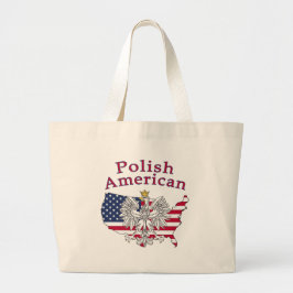 Bolsa Tote Grande Mapa Polonês Americano
