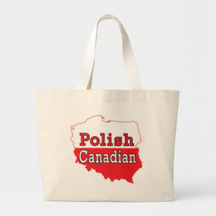 Bolsa Tote Grande Mapa Polonês Canadense