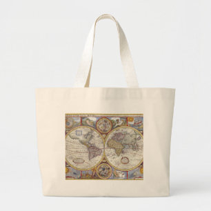 Bolsa Tote Grande Mapa velho do mundo