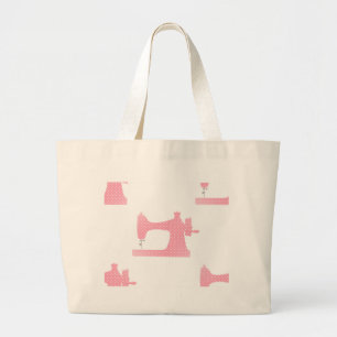 Bolsa Tote Grande máquina de costura rosa