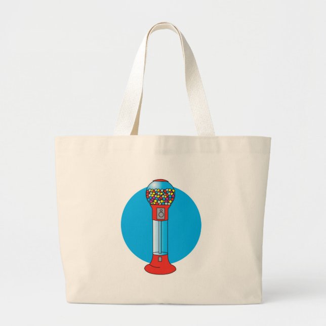Bolsa Tote Grande máquina de gomas retro (Frente)
