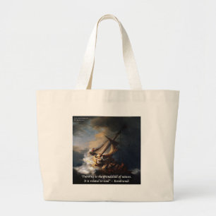 Bolsa Tote Grande Mar De Rembrandt Da Galileia E Citação Da Natureza